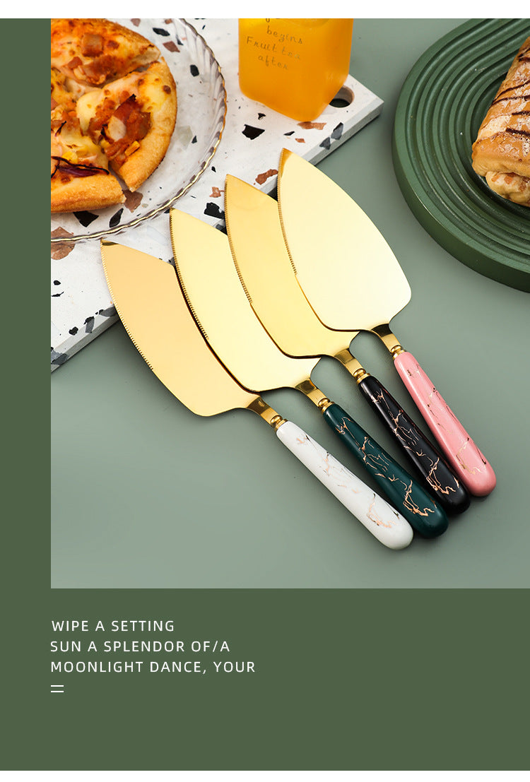 Ceramic Handle Stainless Steel Knife and Spatula Gift Set Creative Baking Tools Cheese Knife Butter Knife Cake Spatula Pizza Spatula - 图片 23