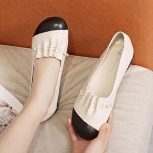 Soft Bottom2025New Spring and Summer Women's Casual Leather Shoes Flat Bottom Middle-aged and Elderly ladieswear Shoes Non-slip Women's Shoes