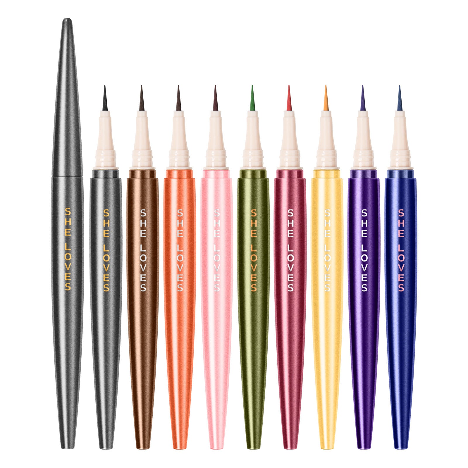 SHELOVES Eyeliner Waterproof Non-Smudge Black Brown Ultra-Fine Lower Lash Liquid Eyeliner Pen - 图片 4