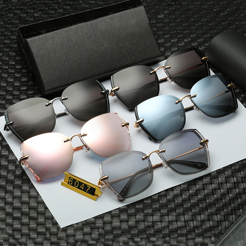 Polarized Driving Anti-Glare Sunglasses for Women Fashionable Internet Celebrity Style Frameless Sunglasses Trendy Korean Version Sunglasses - 图片 16