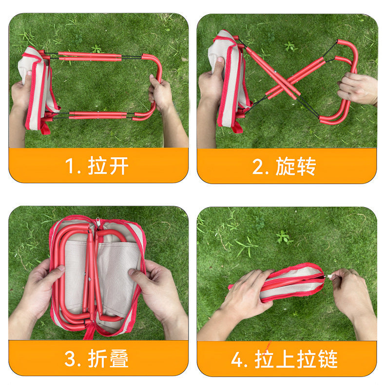 Outdoor Folding Stool Portable Handle Bag Fishing Stool Small Folding Chair Camping Full Folding Chair Foldable - 图片 26