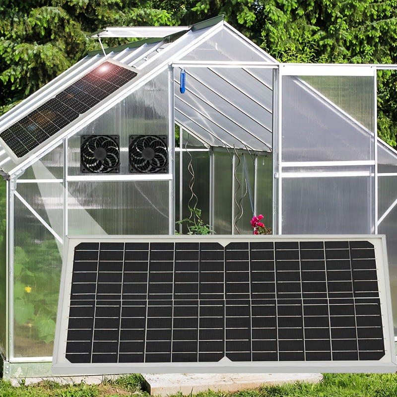 Factory Direct Solar Panel with Dual Fan Pet House Silent Solar Photovoltaic Panel Exhaust Fan Ventilation Cooling - 图片 10