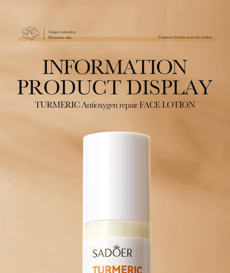 Turmeric Skincare Set SADOER Cleansing, moisturizing, hydrating five-piece set for foreign trade wholesale - 图片 30