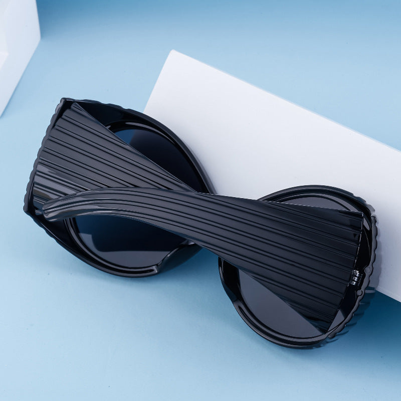 Fashion Catwalk Style Round Frame Sunglasses for Women Trendy High-end European and American Style Internet Celebrity Large Frame Sunglasses for Women Stage Performance - 图片 10