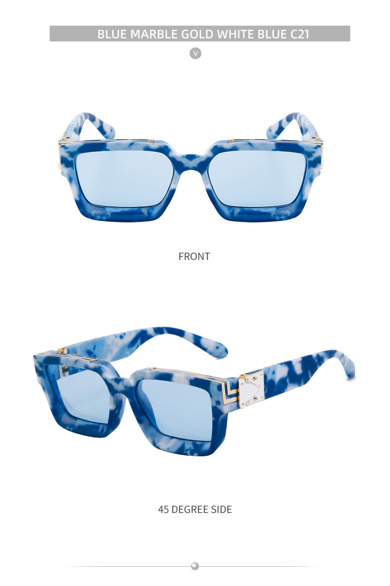 0k Billionaire Style Sunglasses Men Fashion Internet Celebrity Sunglasses Women High-end Glasses Square Frame Sunglasses - 图片 51