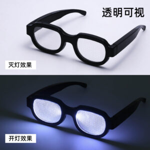 New LED Glowing Red Eye Glasses Same Style Glowing Glasses Personality Funny Party Performance Flashing Props