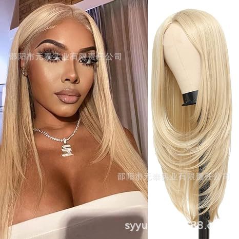 13X4 lace Layered Cut Straight Synthetic Wig for Daily Party - 图片 7