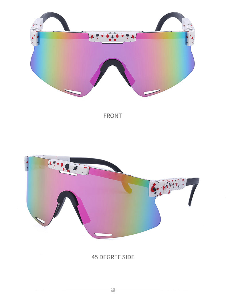 New European and American Style Colorful Outdoor Cycling Windproof Sunglasses for Men and Women Integrated Sports Sun Protection Sunglasses - 图片 25