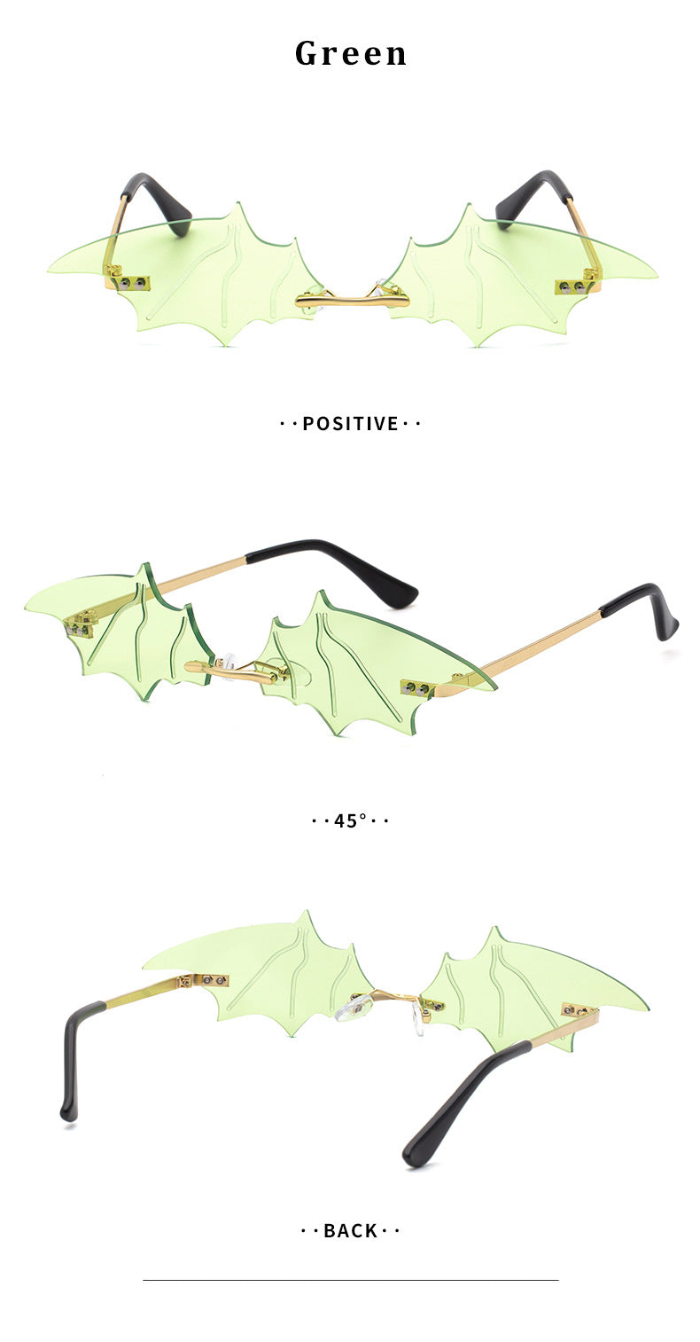 Bat Sunglasses for Women, Quirky Party Trendy Street Style Sunglasses, Small Frame European and American Fashion Irregular Glasses sunglasses - 图片 14