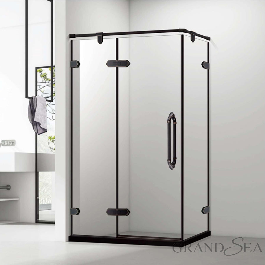 Luxury Simple Bathroom Sliding Tempered Glass Aluminum Frame Door Shower - 图片 5