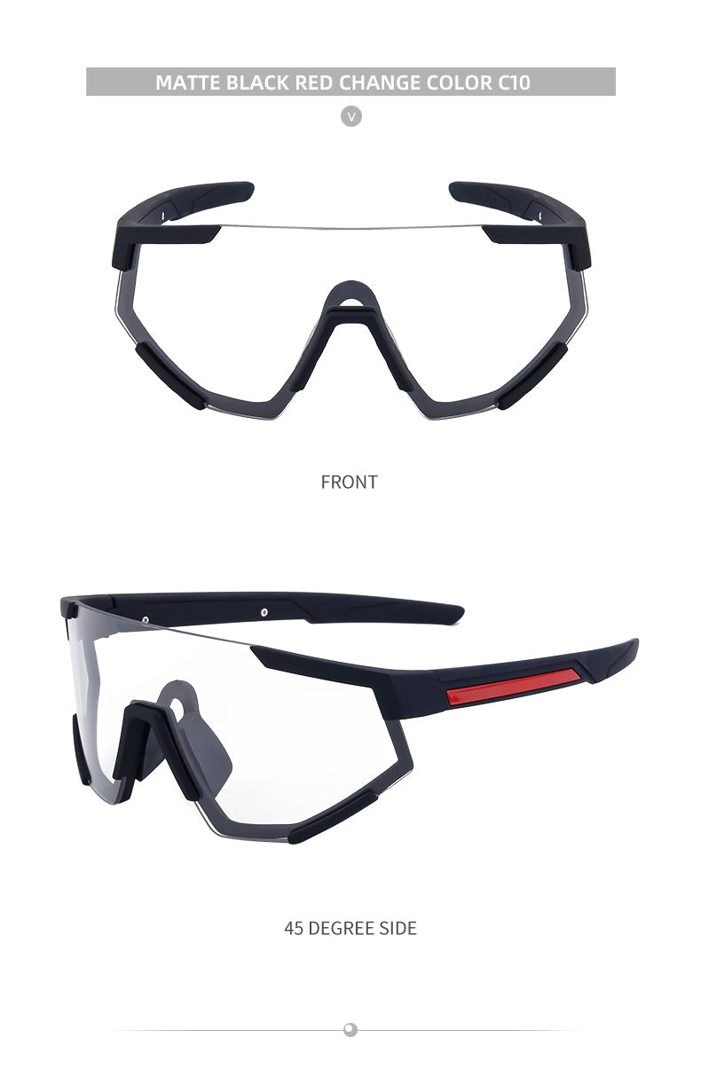 New Cycling Goggles for Women, UV Protection, One-Piece Large Frame Sunglasses, Outdoor Sports Colorful Integrated Sunglasses - 图片 35