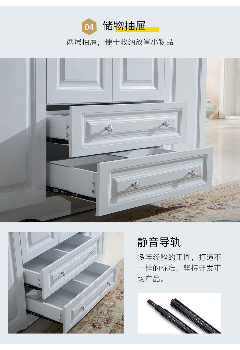 Economical Cabinet Three or Four Doors Bedroom Wardrobe Storage Panel Multi-Functional Assembly European Style Multi-Functional Storage Closet - 图片 16