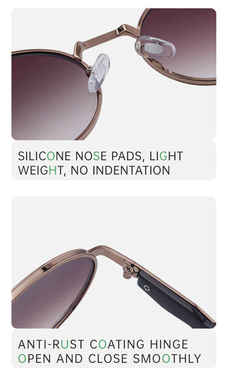 Oval Small Frame Sunglasses for Women, High-End Brand, European and American Style, Trendy UV Protection Sunglasses - 图片 21