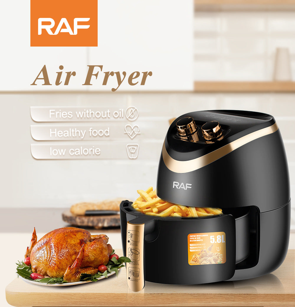 RAF European style air fryer for home use with large capacity Multifunctional Smart French Fries Fully Automatic Fryer 5.8L - 图片 12