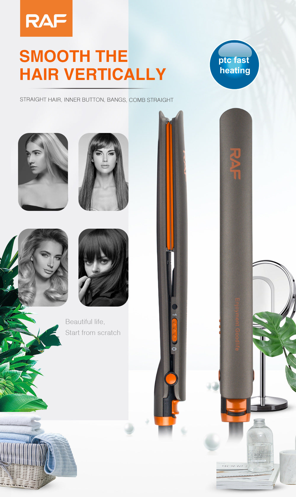 Hair Straightening Iron Portable Hair Curler for Dormitory and Home Use, Fluffy and Easy to Carry, Multifunctional Curling Iron - 图片 10