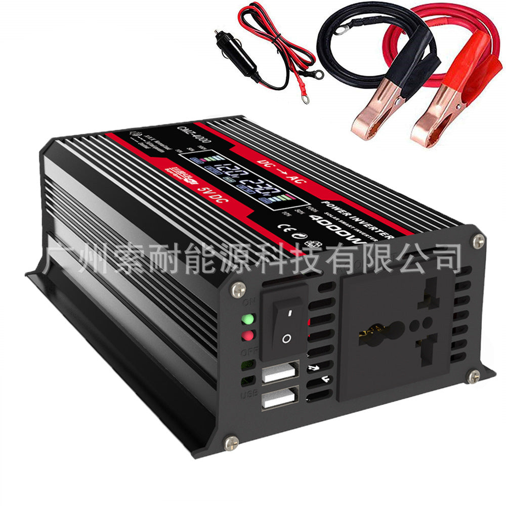 Supreme Car Inverter300W 12V Turn110V 220V Smart Color Screen Dual USB Mouth inverter - 图片 14