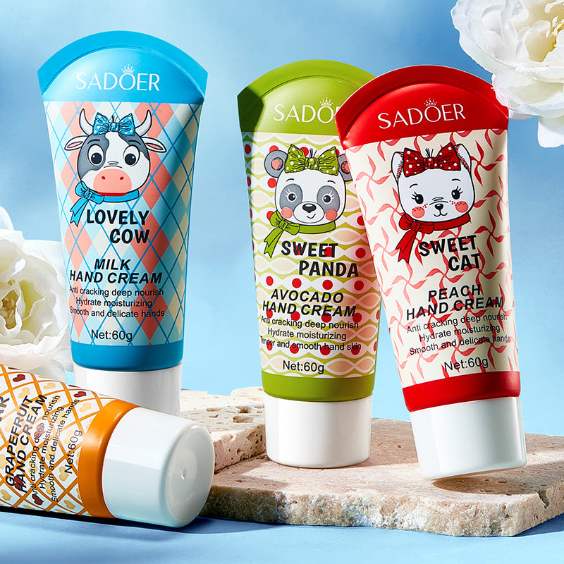 Cartoon Hand Cream60g SADOER Avocado Milk Moisturizing and Hydrating Autumn and Winter Cross-Border Wholesale - 图片 3
