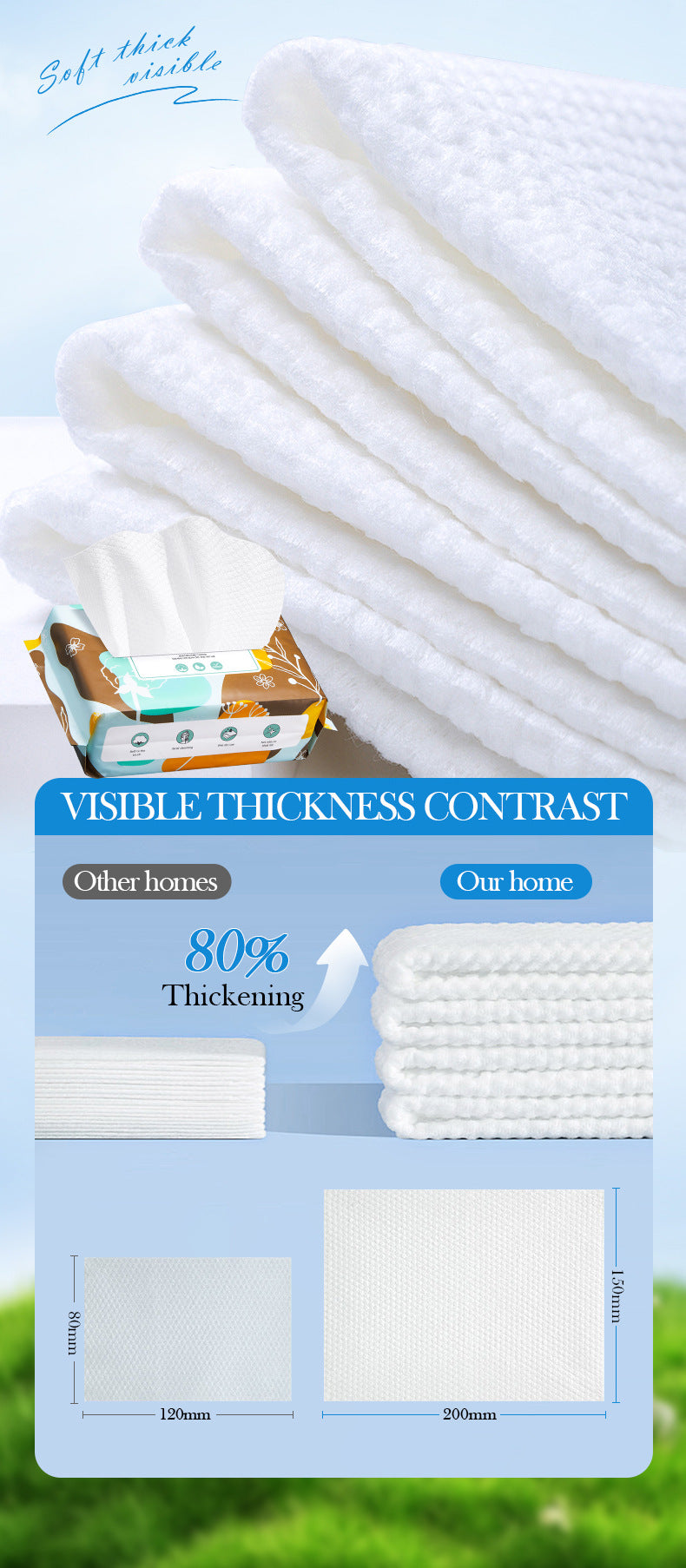 Pure Cotton Skin-Friendly Face Towel50Pumping SADOER Daily Makeup Remover Towels Face Towels Cross-Border Wholesale - 图片 11