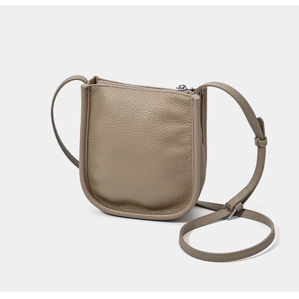 Genuine Leather Phone Bag Niche Fashion Small Bag for Women High-end Casual Simple Versatile Portable Shoulder Crossbody Bag - 图片 3