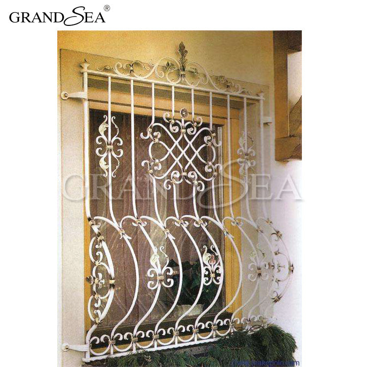 Modern Pretty Ornamental Wrought Iron Window Grill Grates Design for Safety Corrosion Resistance - 图片 4