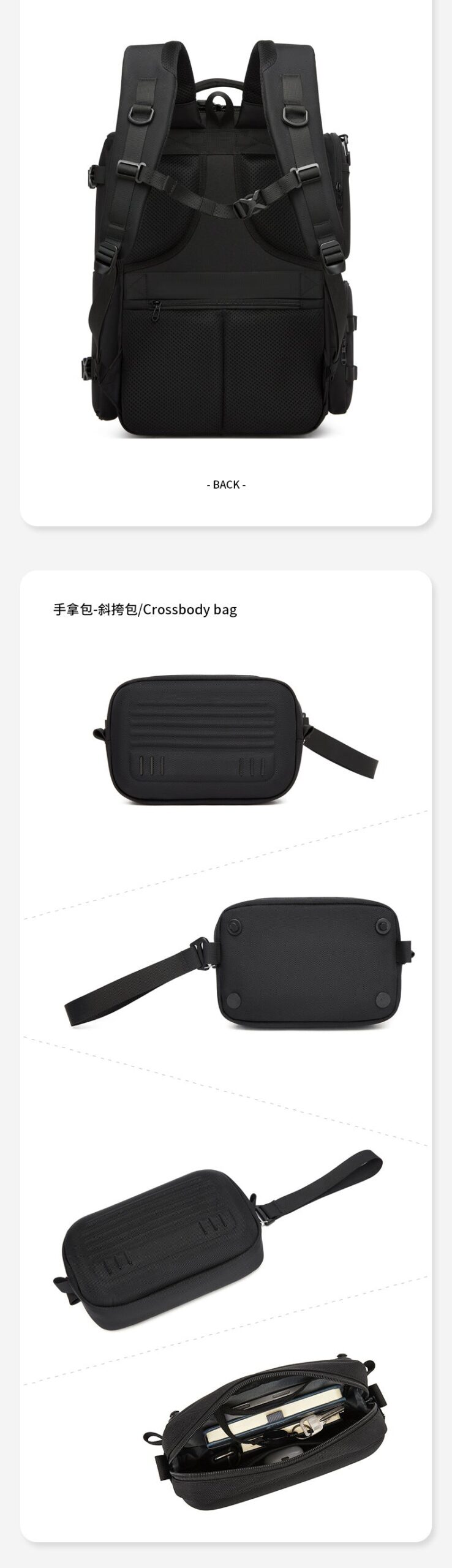 OZUKO Multifunctional Backpack Men's Large Capacity Backpack 3-in-1 detachable outdoor sports travel bag - 图片 24