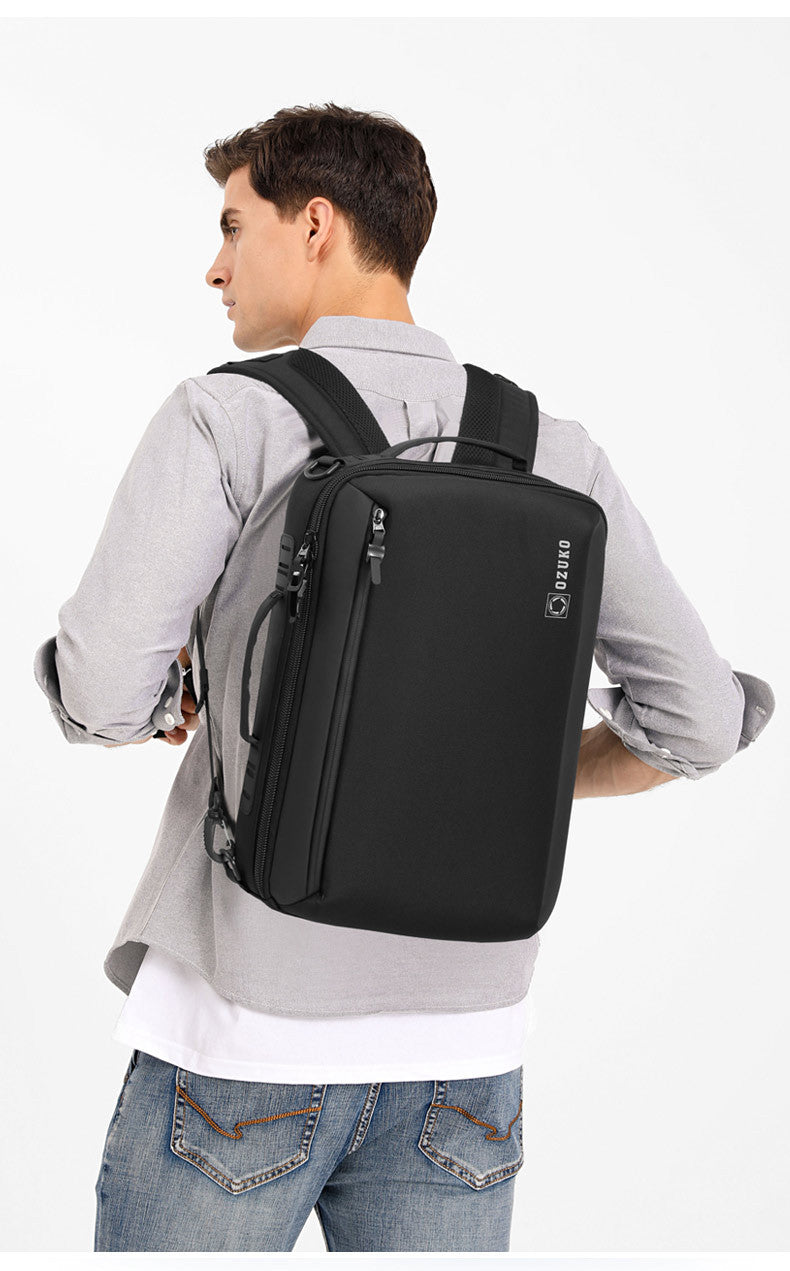 OZUKO Business Backpack Double Shoulder Laptop Bag for Men Lightweight Handheld College Student Commuting Waterproof Notebook Backpack - 图片 8