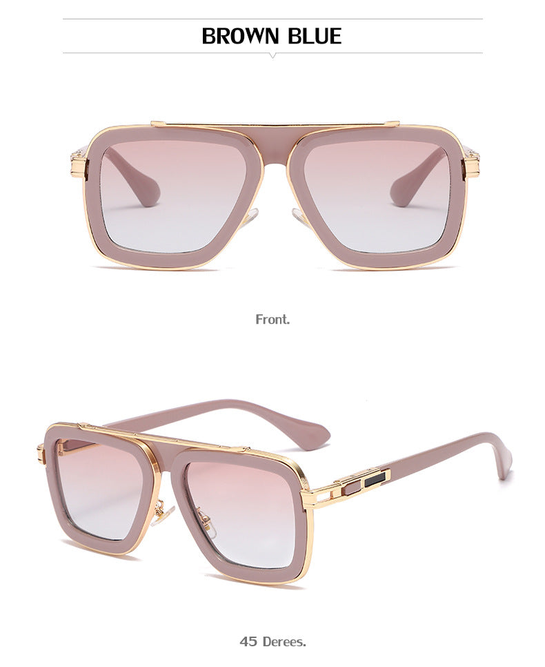 European and American Retro Square Frame Sunglasses for Men, Trendy European and American Punk Style, Internet Celebrity Same Style Sunglasses for Women ins Wind shades - 图片 52