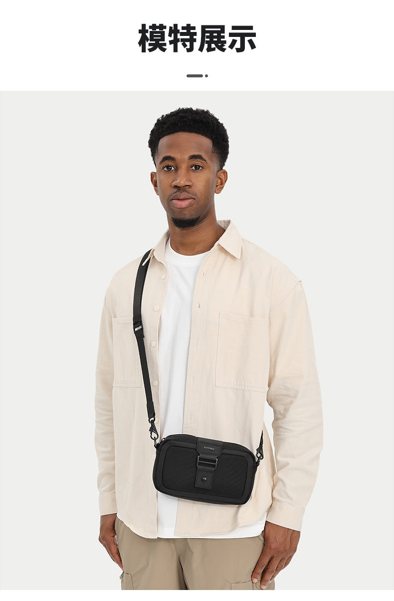 Men's Crossbody Bag High-End Single Shoulder Bag Portable Small Bag Waterproof Oxford Cloth Mini Men's Bag Trendy Style - 图片 17
