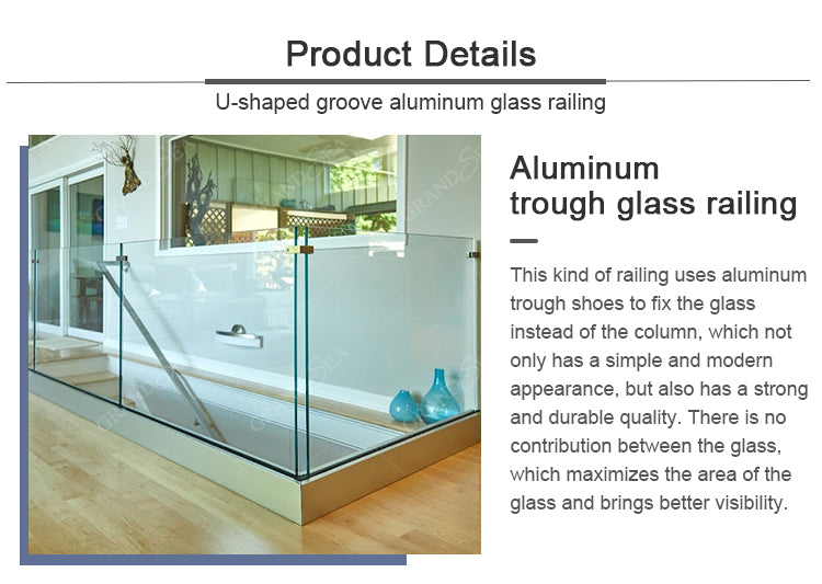 Contemporary Design Aluminum Glass Clamp Balcony Balustrades Handrail for Apartment Use - 图片 7