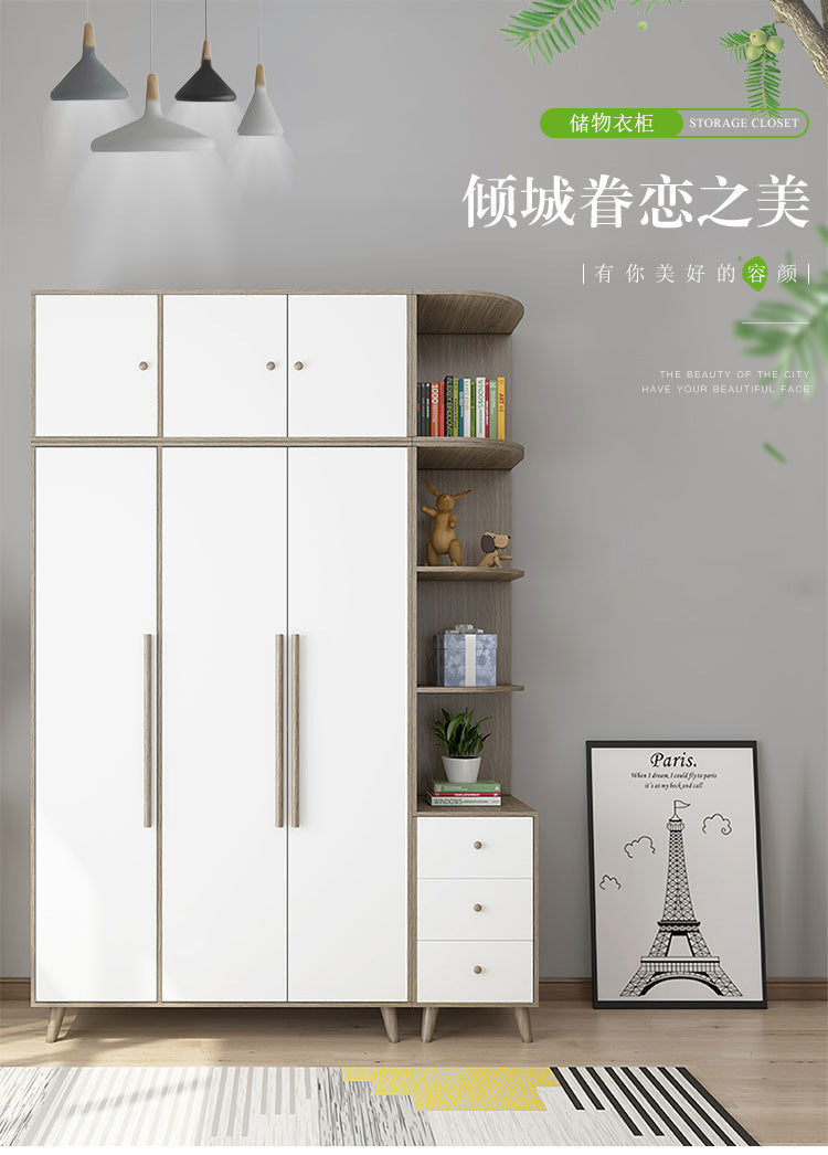 Factory Direct Supply Economical Rental Wardrobe Storage Simple Combination Two-Door Three-Door Panel Storage Apartment Wardrobe - 图片 29