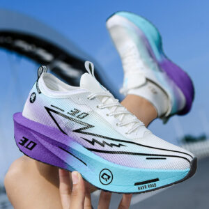 New Fashionable Casual Breathable Comfortable Running Shoes with Real Carbon Plate High Elasticity Shock Absorption for Student Training Sports Shoes