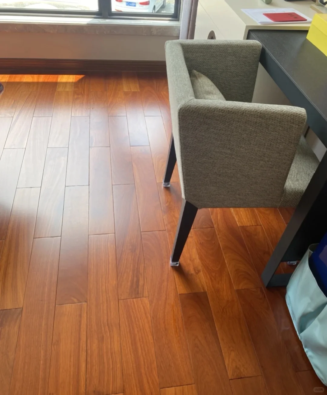 ENF Certified AB Grade Padauk Click Lock Three-Layer Solid Wood Flooring Waterproof Anti-slip for Living Room & Outdoor Use - 图片 16