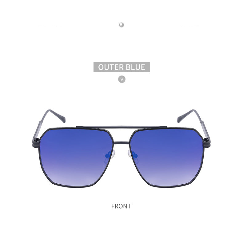 Men's Retro Double Bridge Sunglasses shades Europe and America ins Large Frame Sunglasses for Men Trendy Outdoor Cycling Glasses Wholesale - 图片 20