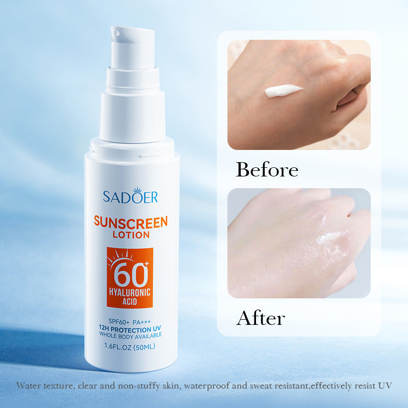 Hyaluronic Acid Sunscreen SADOER Uv Protection SPF60+Isolation Sunscreen Lotion Cross-Border Wholesale - 图片 4