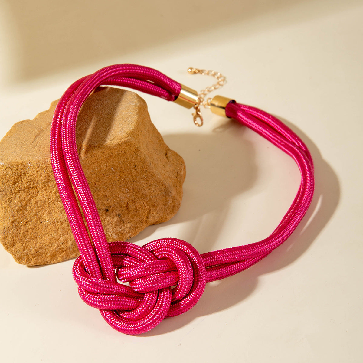 European and American Style Unique Knot Design Statement Necklace Drawstring Snake Chain Clavicle Chain Women's Simple Pendant Jewelry - 图片 10