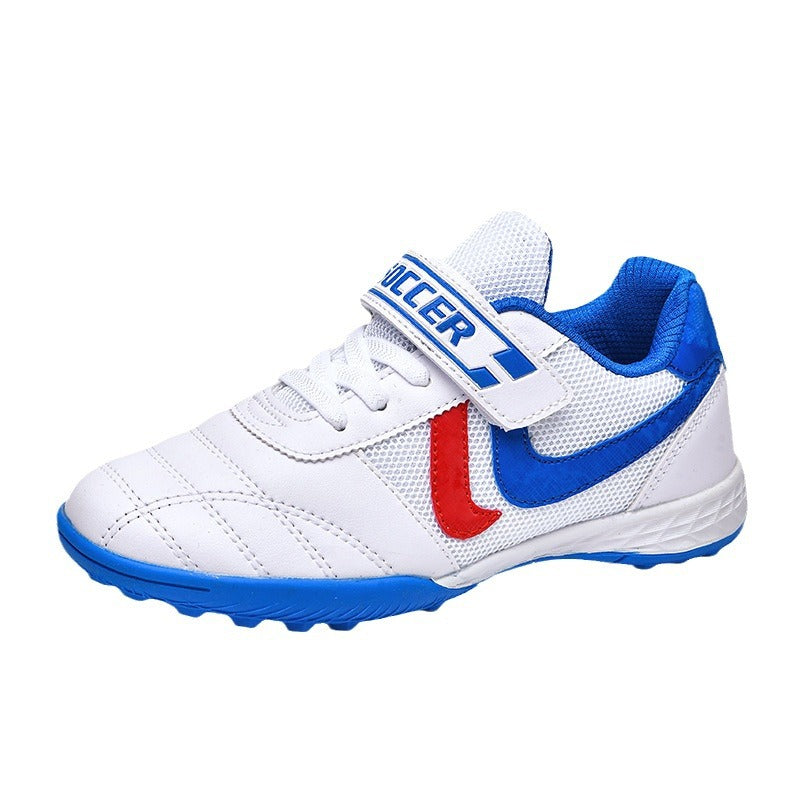 New football shoes for men and women with Velcro for children TF Broken Nail Style Youth Student Grassland Flat Training Shoes - 图片 5