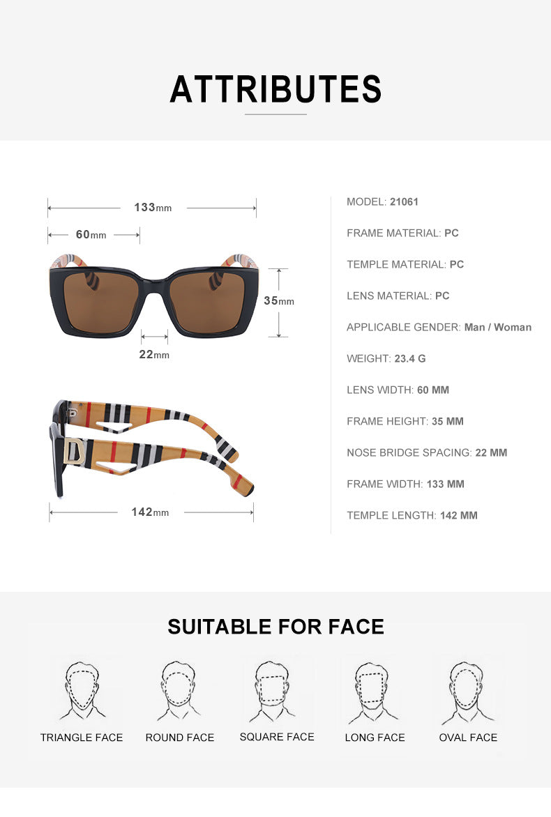 2025New Sunglasses for Women Trendy New European and American Fashion Chain Square Frame Sunglasses for Women Necklace Pendant sunglasses - 图片 27