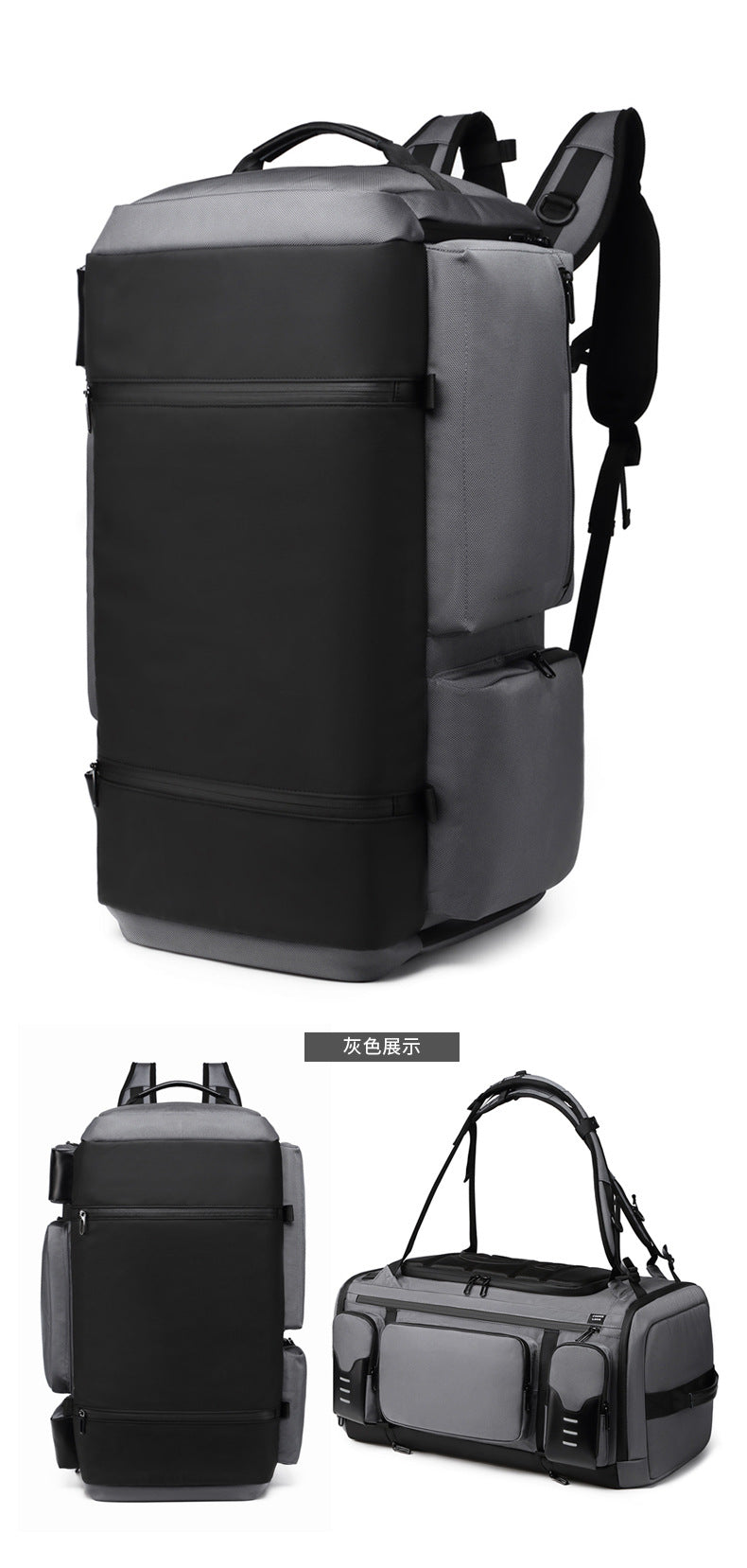 OZUKO Backpack Men's Water-Repellent Large Capacity Multi-Compartment Travel Laptop Bag Outdoor Sports Bag - 图片 29