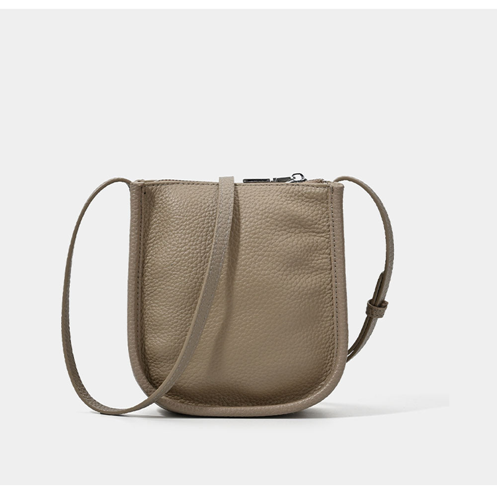 Genuine Leather Phone Bag Niche Fashion Small Bag for Women High-end Casual Simple Versatile Portable Shoulder Crossbody Bag - 图片 5