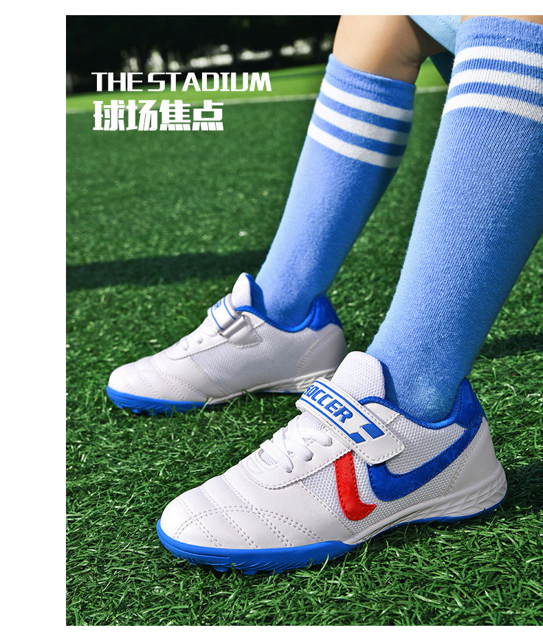 New football shoes for men and women with Velcro for children TF Broken Nail Style Youth Student Grassland Flat Training Shoes - 图片 17