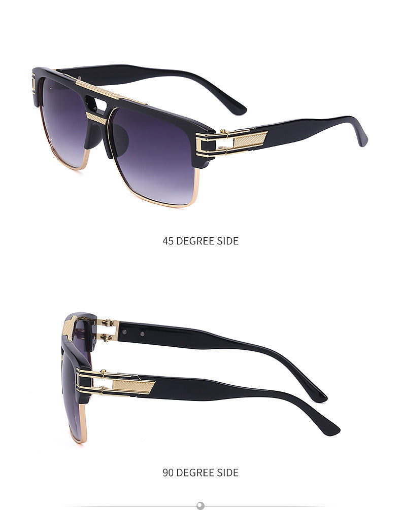 Glasses for Men Driving Special European and American Large Frame Sunglasses Men's High-end Sense Retro Trend Sunscreen Sunshade Full Frame Sunglasses - 图片 29