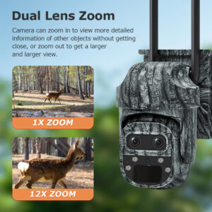 Exclusive Supply600Wan HD Night Vision Camera Low Power Consumption4G Solar Camouflage Camera12Zoom