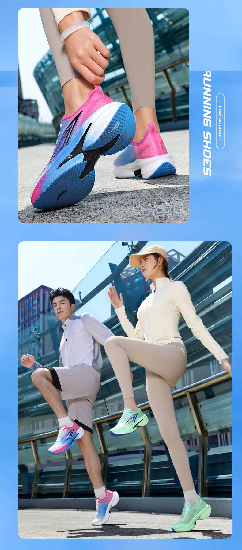 Spring Running Shoes Professional Physical Test Student Middle School Entrance Exam Field Training Shoes Carbon Plate Sports Casual Shoes Shock Absorption Men's Shoes - 图片 18