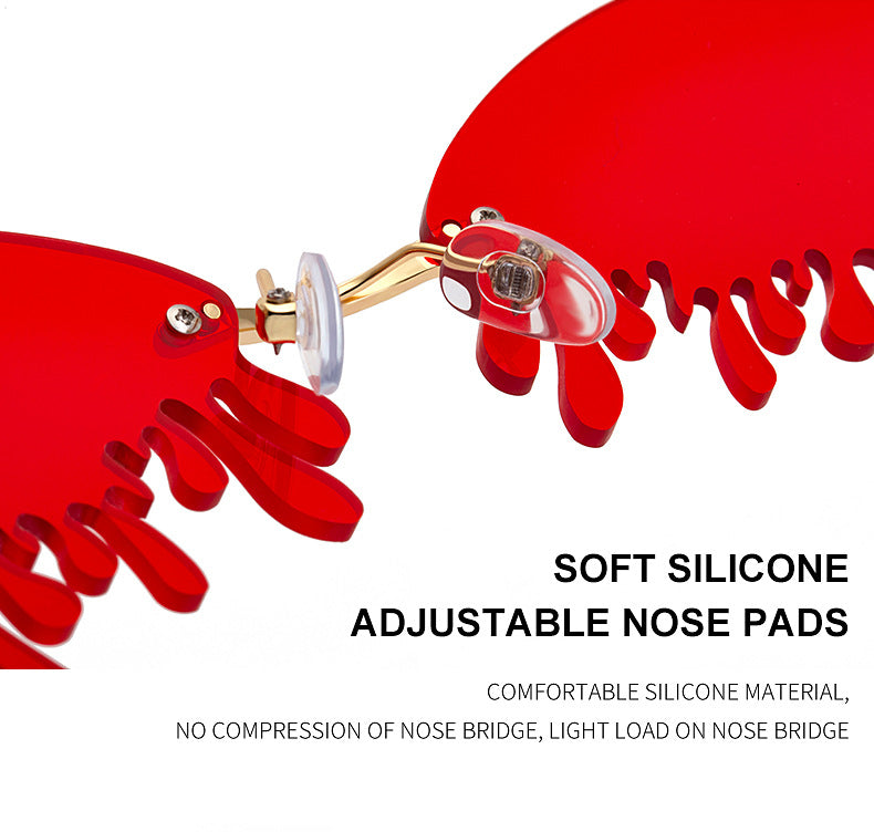 Christmas Costume Personality Tear Sunglasses for Women Metal Frameless Sunglasses Trendy European and American Party Funny Glasses - 图片 38