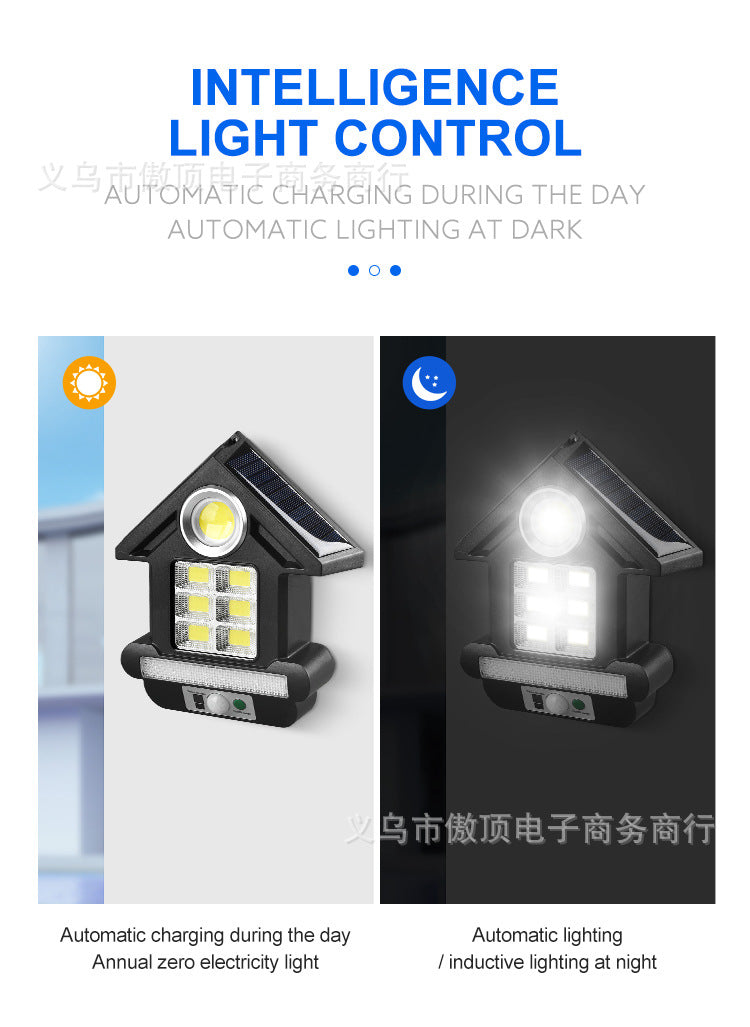 Solar Street Light Human Body Sensing Small Wall Light with Remote Control Garden Light COB Security Light Waterproof Garden Light - 图片 7