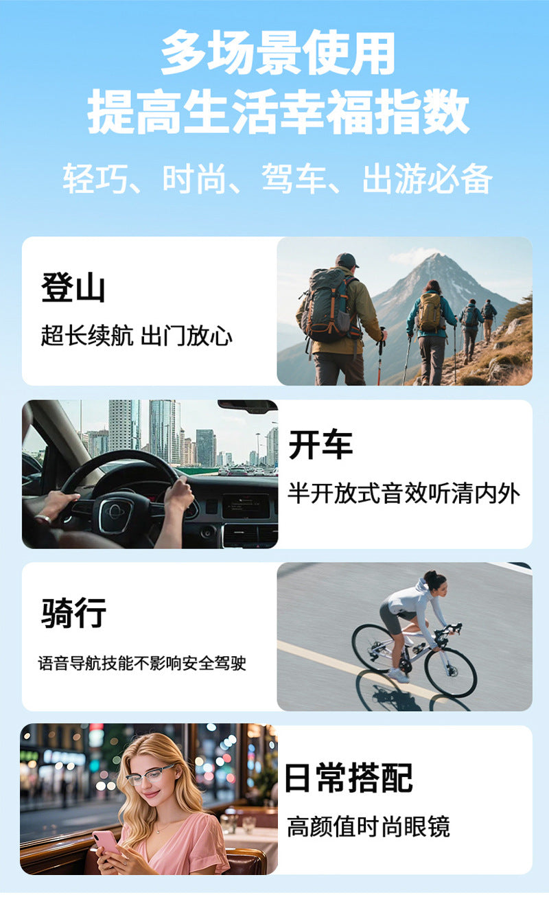 Factory ai Smart Glasses Translation Multi-language UV Protection Sunglasses Support Dropshipping Free Shipping Smart Translation - 图片 19
