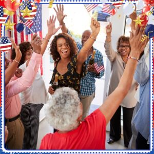 Independence Day Soft Clay Bracelet Set Flag Mixed Color Elastic Beads USA Alphabet Soft Clay Bracelet