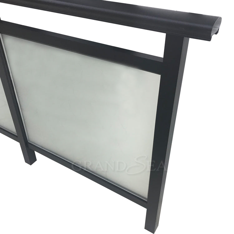 Factory Wholesale Price Matte Black Frame Stair Glass Railing Prices Design - 图片 11