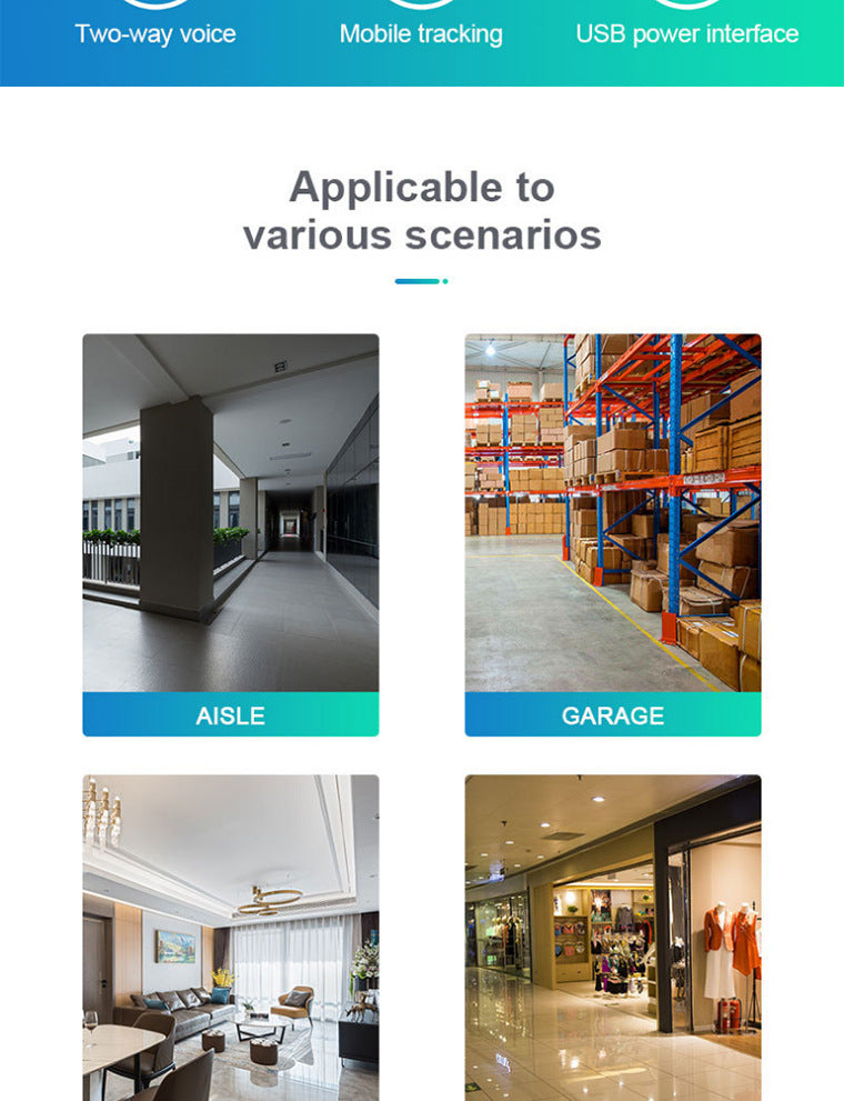 360Panoramic View WiFi Dome Camera V380Conch Wireless Camera Monitor HD Wide Angle - 图片 6