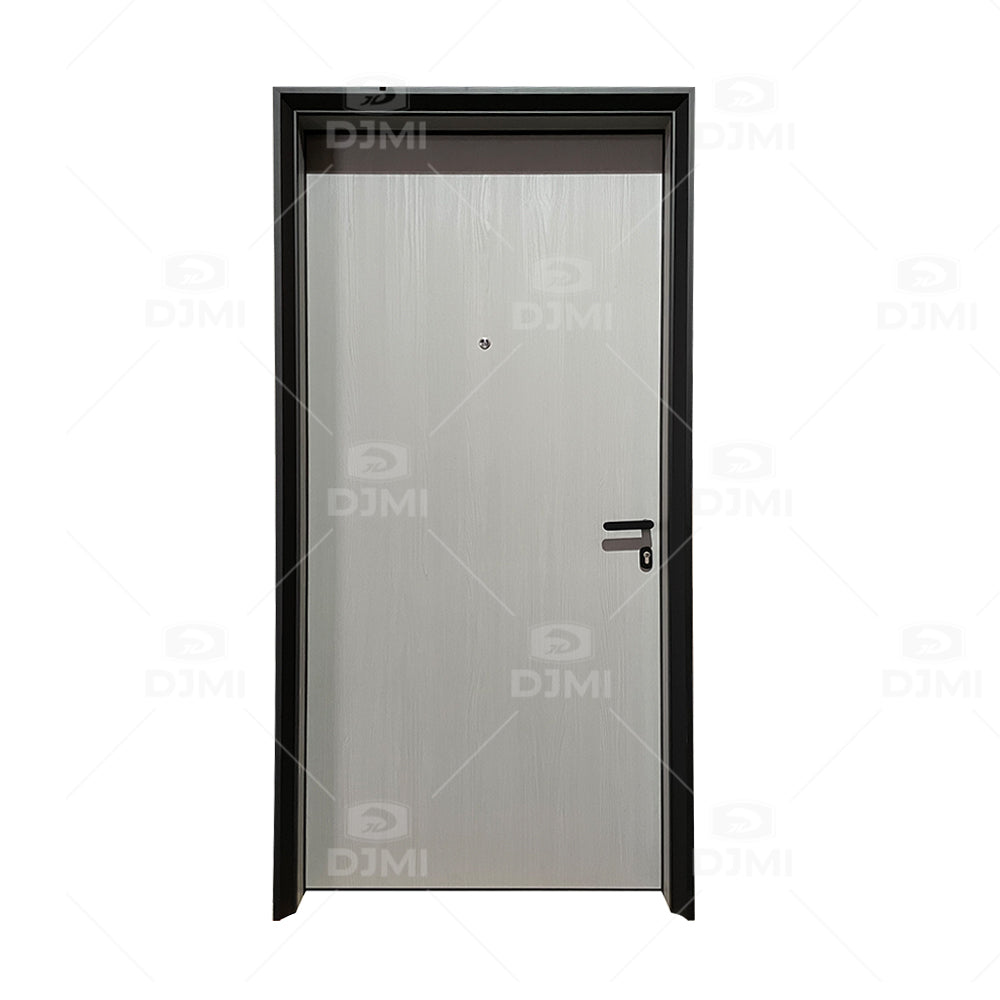 Factory Wholesale Aluminum Wood Ecological Doors for Houses Interior Modern Design Black Steel Frame Interior Wooden Door